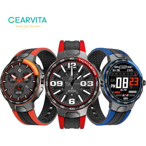 Gearvita E15 Smart Watch Men Sports Watches IP68 Waterproof GPS Track Heart Rate Blood Pressure Weather Smartwatch PK P8 E13