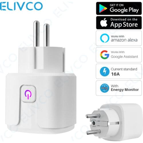 16A EU Tuya Wifi Smart Plug Socket Power Monitor Timing Function Tuya Smart Life APP Voice Control Works With Alexa Google