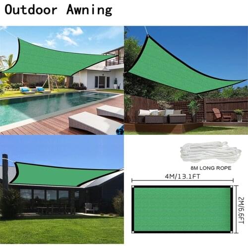 Anti-UV Sunshade Net Outdoor Awning Swimming Pool Awning Shade Sail Garden Plant Shelter Greenhouse Cover Shading Net Nylon Rope