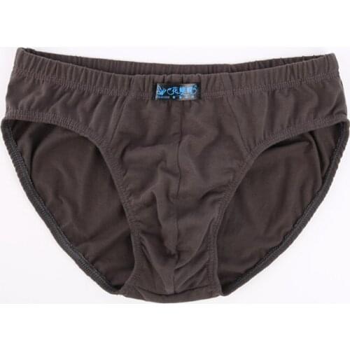 Big and Tall Mens Briefs 100% Cotton Underwear Shorts Solid Fashion Brief Underpants 10Pcs/Lot Free Shipping