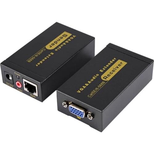 VGA-100MS network extender extended 100 meters with audio VGA to RJ45 CAT5E VGA line signal amplification enhanced transmitter