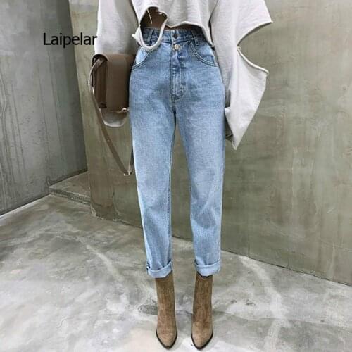 Vintage High Waist Straight Jeans Pant for Women Streetwear Loose Female Denim Jeans Buttons Zipper Ladies Jeans 2021