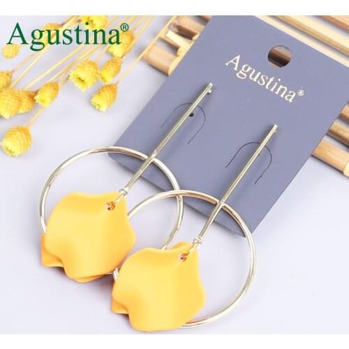 Agustina 2020 New Flower Earrings Women Long Earrings Fashion Jewelry Girls Drop Earrings Cute Earring Earings Wholesale Dangle