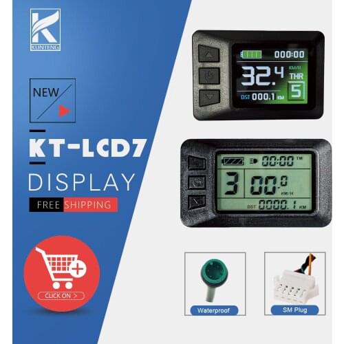 Ebike Display LCD7C/LCD7U SM/Waterproof Plug Electric Bicycle Accessories LCD Display with USB Function For KT Controller