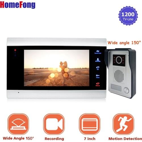 [150 degrees wide angle] Homefong 7 Inch Video Door Phone Doorbell with Camera Intercom Video Intercom Recording Photo/Video