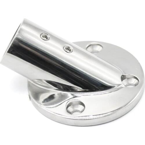 316 Stainless Steel 30 Degree Boat Deck Handrail Rail Fitting Round Base for 1"Tube Boat Parts Accessories