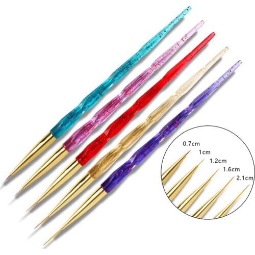 5pcs/set Nail Art Liner Painting Pen light therapy carving pen Brush Acrylic UV Gel Nail Brush Line Design Manicure Tools