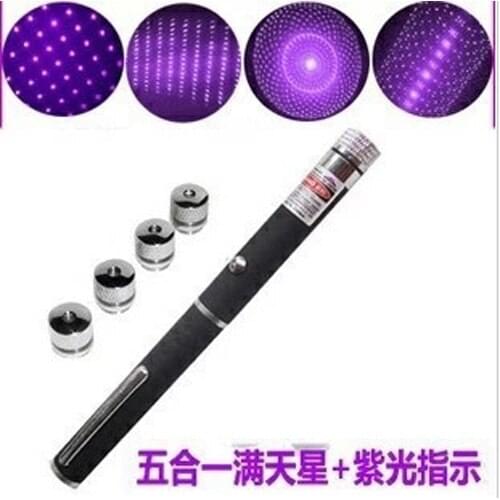 5 in1 star sky 405nm 100mW violet laser pointer/5 Patterns