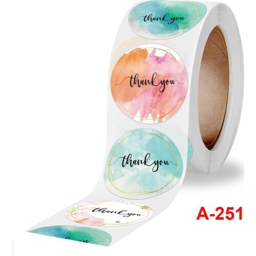500 Pcs/roll Thank You Stickers Cute Pink Gold Labels For Small Business Or Wedding Gift Decor Sticker Stationery Supplies