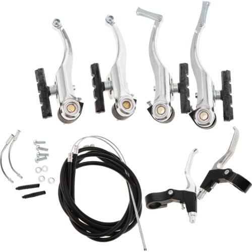 Aluminum Alloy Bike Bicycle V Brake Caliper Brakes Lever Kit Set Replacement with Inner Cables and Hosing