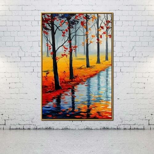 Artcozy Oil Canvas Painting asy and beautiful landscape paintings For Home Decoration Wall Art