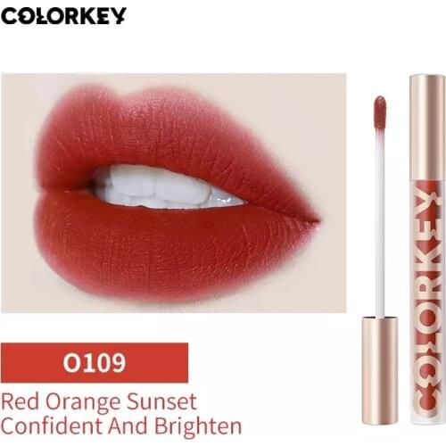 Colorkey Velvet Matte Liquid Lipstick Glamour Matte Silky Lip Glaze Waterproof Colorfast Lip Gloss Long-lasting Lip Makeup TSLM2
