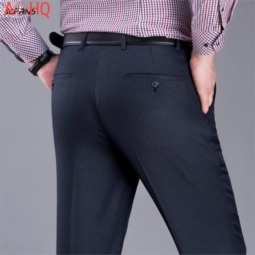 Big Size 40 42 44 Suit Pants Man Autumn Wool Formal Office Trousers Men High Waist Straight Loose Dress Pants Men 2021