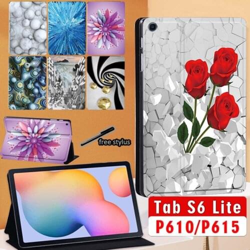 Tablet Case For Galaxy Tab S6 Lite 10.4 Inch 2020 SM-P610 SM-P615 PU Leather Stand Cover Case for S6 Lite 10.4