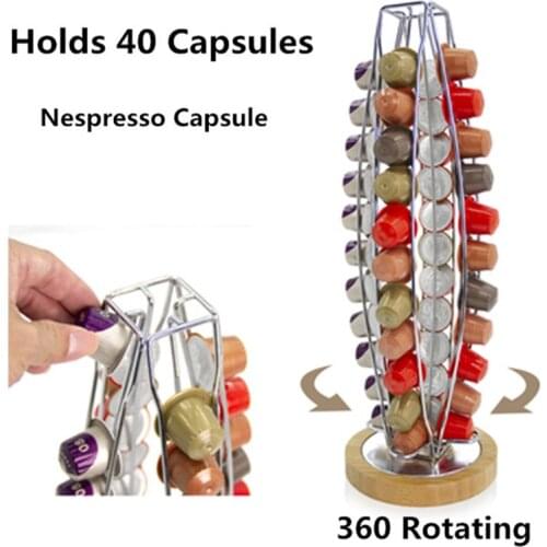 2019 Nespresso Coffee Pods Holder Rotating Rack Coffee Capsule Stand Dolce Gusto Capsules Storage Shelve Organization Holder