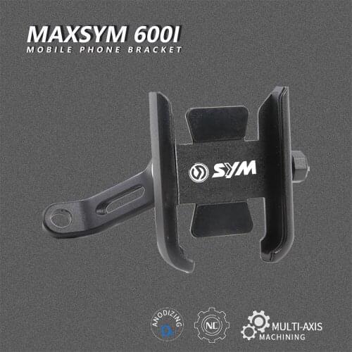 For SYM JP150 GR125 Fiddle 3 FNX150 Maxsym 400i 600i Motorcycle Handle Bar Rear Mirror Mobile Phone Bracket GPS Stand Holder