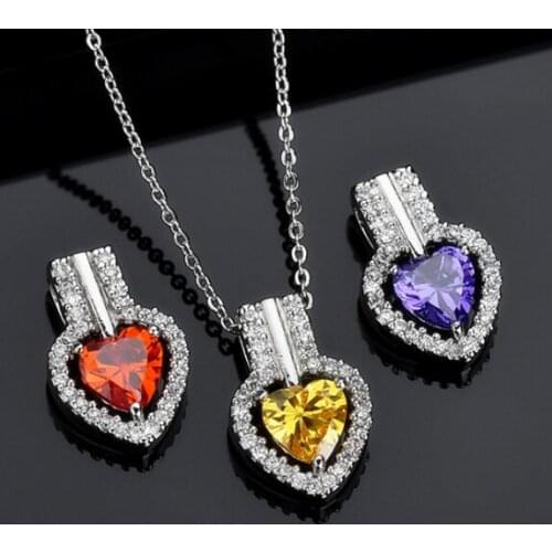 Mona Lisa colorful mosaic zircon necklace pendant