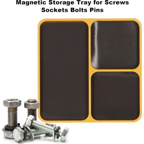 Magnetized Storage Tray Mag-netic Desktop Screws Organizer Metal Parts Storage Case Tray Holder for Screws Sockets Bolts Pins
