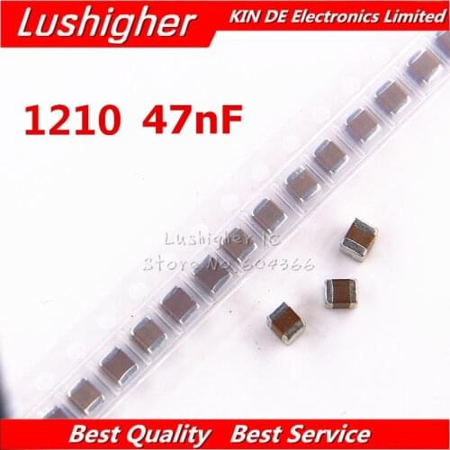 50pcs 1210 473k 47Nf 250V X7R 10% SMD Thick Film Chip Multilayer Ceramic Capacitor