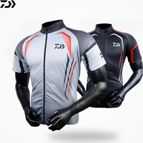 Daiwa 2020 Men Fishing Clothing UV Protection Moisture Hiking Breathable 2021 New Short Sleeve Fishing Shirt