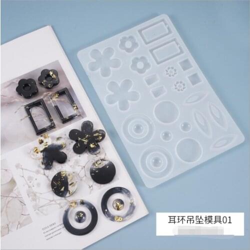 NEW Transparent Silicone Mould Resin Decorative Craft DIY Earring pendant shape Type epoxy resin molds for jewelry making tools