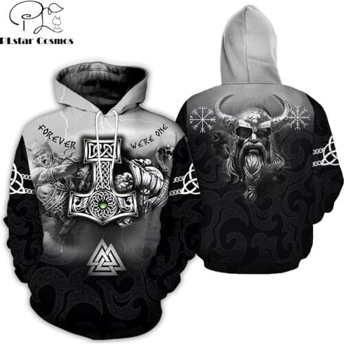 PLstar Cosmos 2019 New Fashion Men hoodies 3D All Over Printed Tattoo Viking Odin Hoodie Apparel Unisex Casual Hoody streetwear