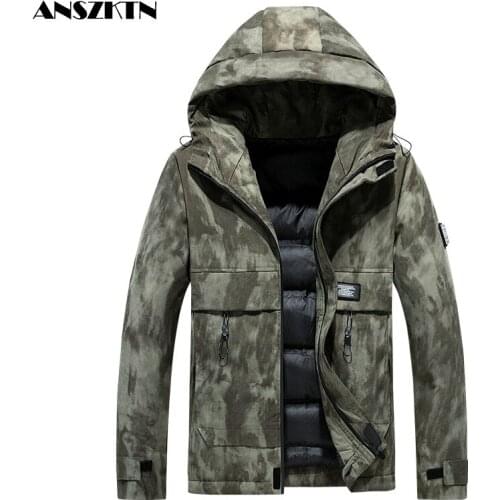 ANSZKTN 2020 new autumn winter mens cotton-padded jacket casual cotton jacket for men THICK COATbread hooded jacket