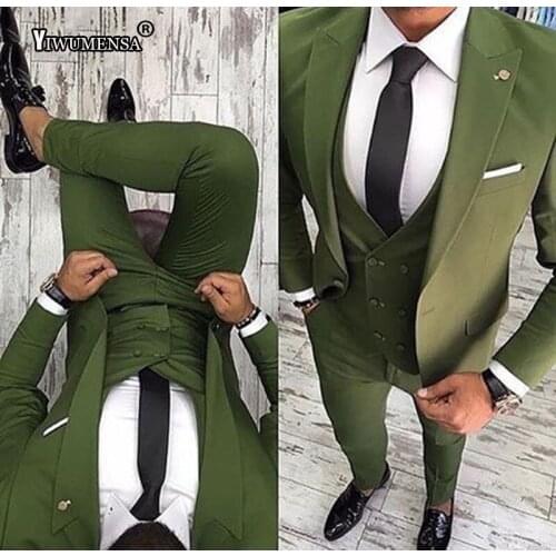 Y542 Latest Coat Pant Designs Green Men Suit Slim Fit 3 Piece Tuxedo Groom Style Suits men 2017 Custom Prom Party Blazer Terno