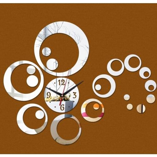 New acrylic 3d mirror love Geometric Modern wall stickers DIY Quartz clock single face Living Room decor