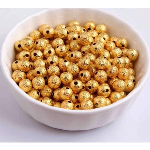 Kwoi vita 1000pcs/Lot Charming gold Round Metal Wrinkle spacer beads,Chunky metal spacer beads for jewelry findings making