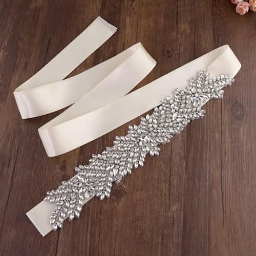 OLOMLB Bridal Belt Flowers Belt Rhinestones Bridal Belt Crystal Sash Flowers Wedding Belt Sashes Bridal Bridesmaids Dresses Acce