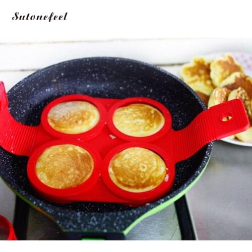 Silicone Pancake Ring Omelette Mold Round Flower Heart Shaped Frying Egg Mold Non Stick Fantastic Egg Pancake Maker Kitchen Tool
