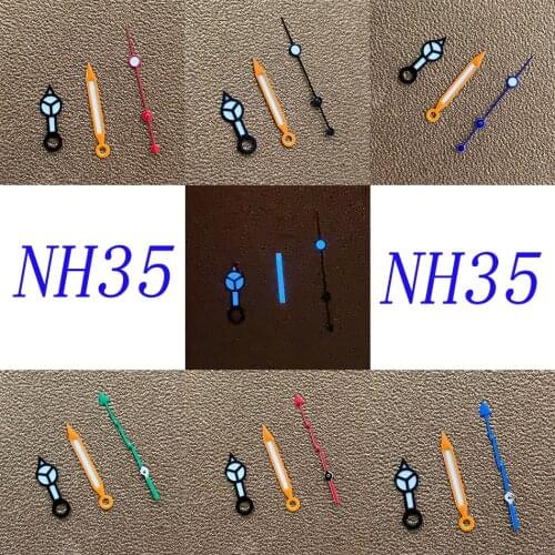 Watch pointer blue luminous three hands suitable for Japanese NH35/NH36 automatic movement SKX modified diving