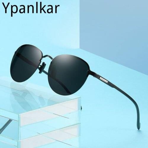 Aluminum Magnesium Alloy Pilot Style Mens Polarized Sunglasses Fashion Accessories Car Driving Goggles Male Round Eyewear