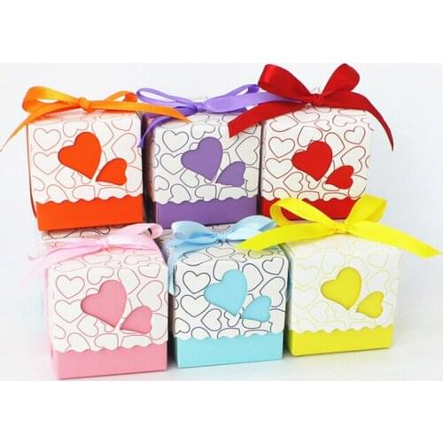 Wedding decoration gift bags with handles Party favor gift box packaging Love small candy box scatoline portaconfetti carton box