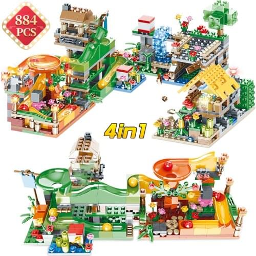 Technical Ideas Running Ball with Light Building Blocks Expert Track Model Bricks Construction Diy Toys for Childrens Gifts