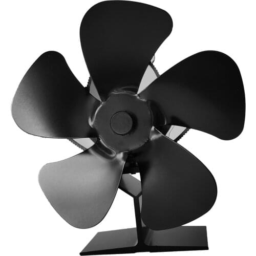 Black Fireplace 5 Blades Fireplace Fan Thermodynamic Heating Stove Fan Fireplace Fan Wood Stove Fireplace Fan Heating Fan