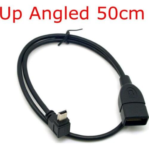 UP Angled 90 Mini USB To USB Cable 10cm 25cm 0.1m 0.25m For Car vehicular audio MP3