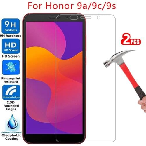Tempered glass screen protector for honor 9a 9c 9s case cover on honor9a honor9c honor9s honer onor 9 a c s protective coque bag
