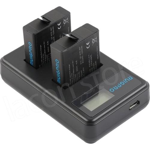 Gopro Battery or USB Precise Quantity Electricity Display Charger for Go Pro Hero 8 Hero 7 Hero 6 hero 5 Black GoPro Accessories