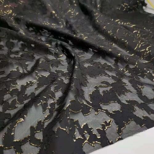 Jacquard Fabric Bronzing Swissdot Shiny Chiffon Shirt Dress Material