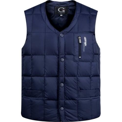 New Mens White Duck Down Vest Casual Male Autumn Winter Sleeveless Jacket Thin Warm Men Quality Ultralight Tank Tops