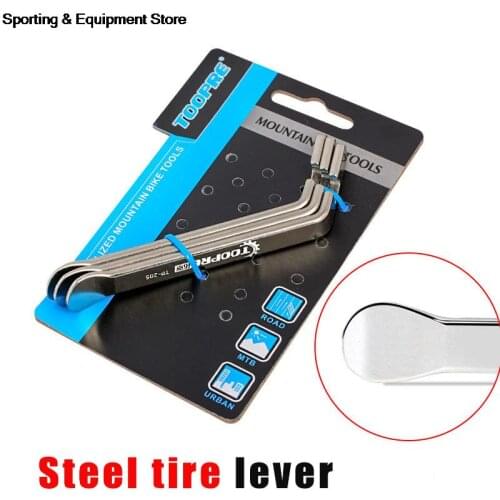 1/3Pcs Cycling Tire Lever Pry Up Metal Bar Stainless Steel Remover Repair Tools 120mm*9.5mm*3.5mm