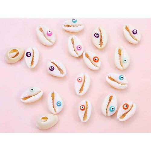 10pcs 16-22mm Evil Eye White Sea Shell Beads For Jewelry Making Charm DIY Necklace Bracelet Earring Accessories Jewelry Findings