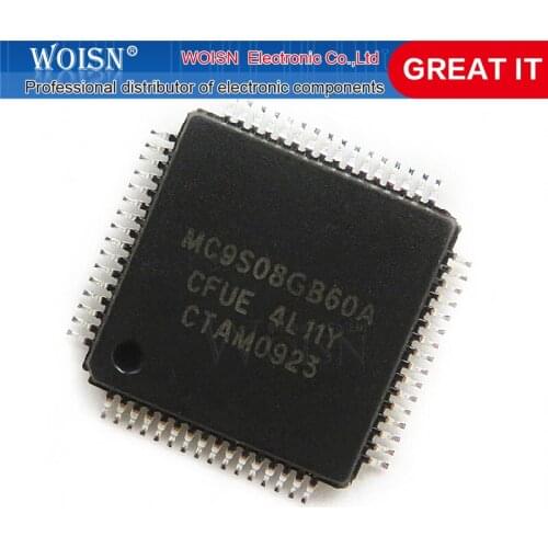 2pcs/lot MC9S08GB60ACFUE MC9S08GB60CFUE MC9S08GB60A QFP-64 In Stock