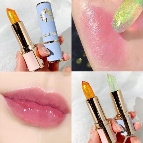 2021Lip Balm Color Changing Moisturizing Gold Foil Lip Gloss Natural Long Lasting Lip Stick Lip Glaze Lip Makeup Lip Care Oil