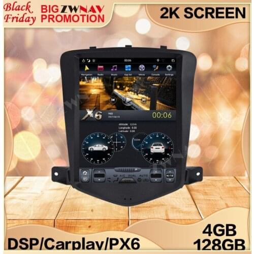 4+128G Tesla Screen For Chevrolet CRUZE 2008 2009 2010 2011 2012 Android 9 Multimedia GPS Audio Recorder Radio Navi Stereo