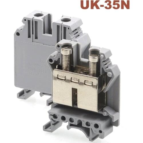 5/10pcs Din rail mount screw terminal blocks Bornier UK-35 electrical wire cable terminals block Copper morsettiera connector