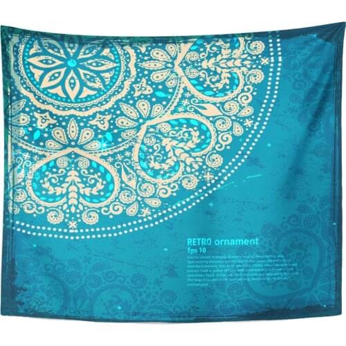Abstract Arabesque White Indian Floral Mandala Ethnic Tribal Mexican Home Decor Tapestry Wall Hanging for Living Room Bedroom