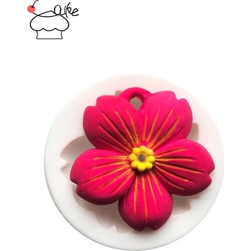 Aouke Cherry blossoms Shape Fondant Cupcake Decorating Molds Cake Silicone Mold Sugarpaste Candy Chocolate Gumpaste Clay Mould